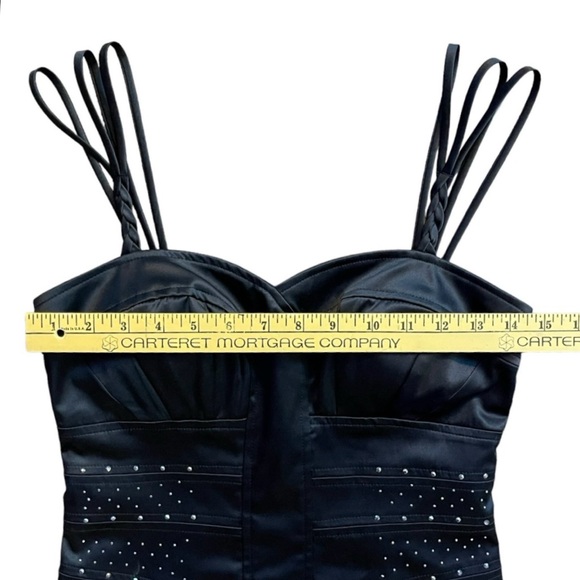 XOXO Mini Dress Womens 4 Jr 5-6 Black Studded 90s Y2K Party Whimsygoth Edgy NWT - Picture 13 of 16